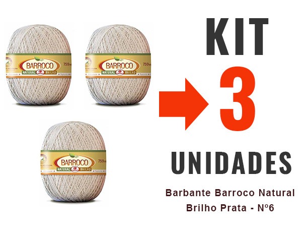 Barbante Barroco Natural Nº6 – Kit 3 Unidades