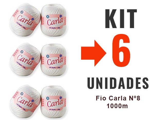 Fio Carla Nº8 – 1000m – Kit 6 Unidades
